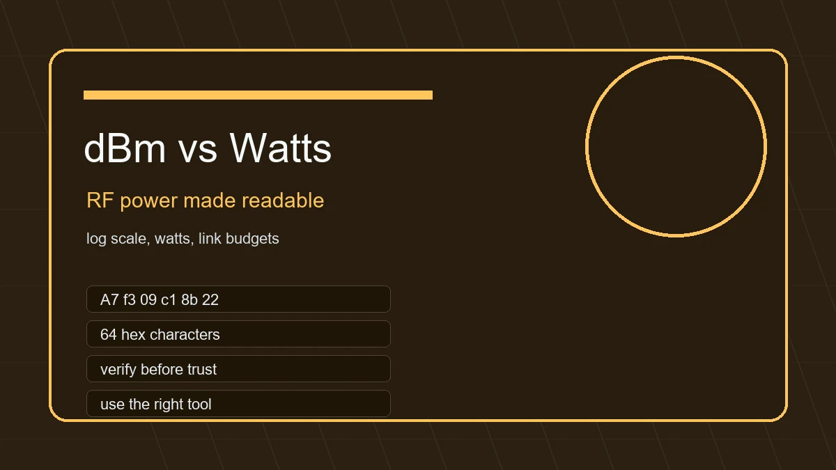 RF power guide comparing dBm and Watts for link budgets
